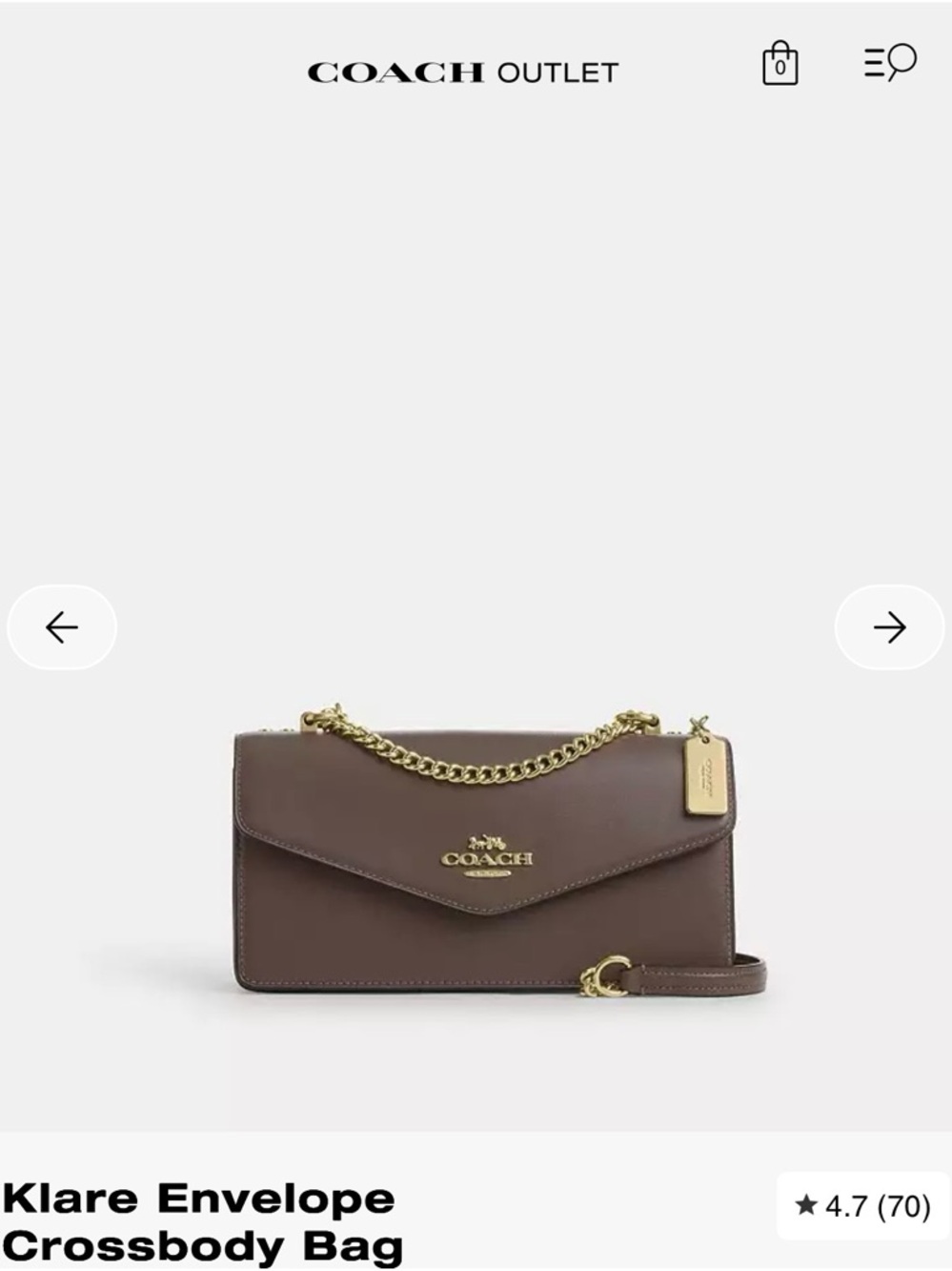 Coach Klare Envelope Crossbody- Black with Gold Hardware - Picture 2 of 15